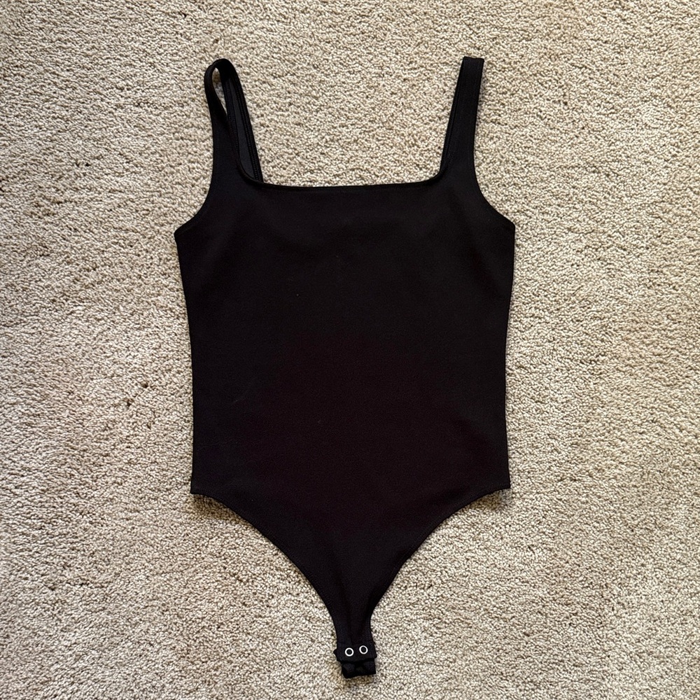 Express Square Neck Black Bodysuit